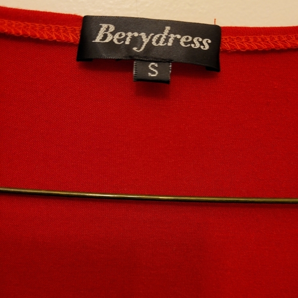 Berydress Cherry Red Wrap Tie Front Dress Size Small - Picture 9 of 9
